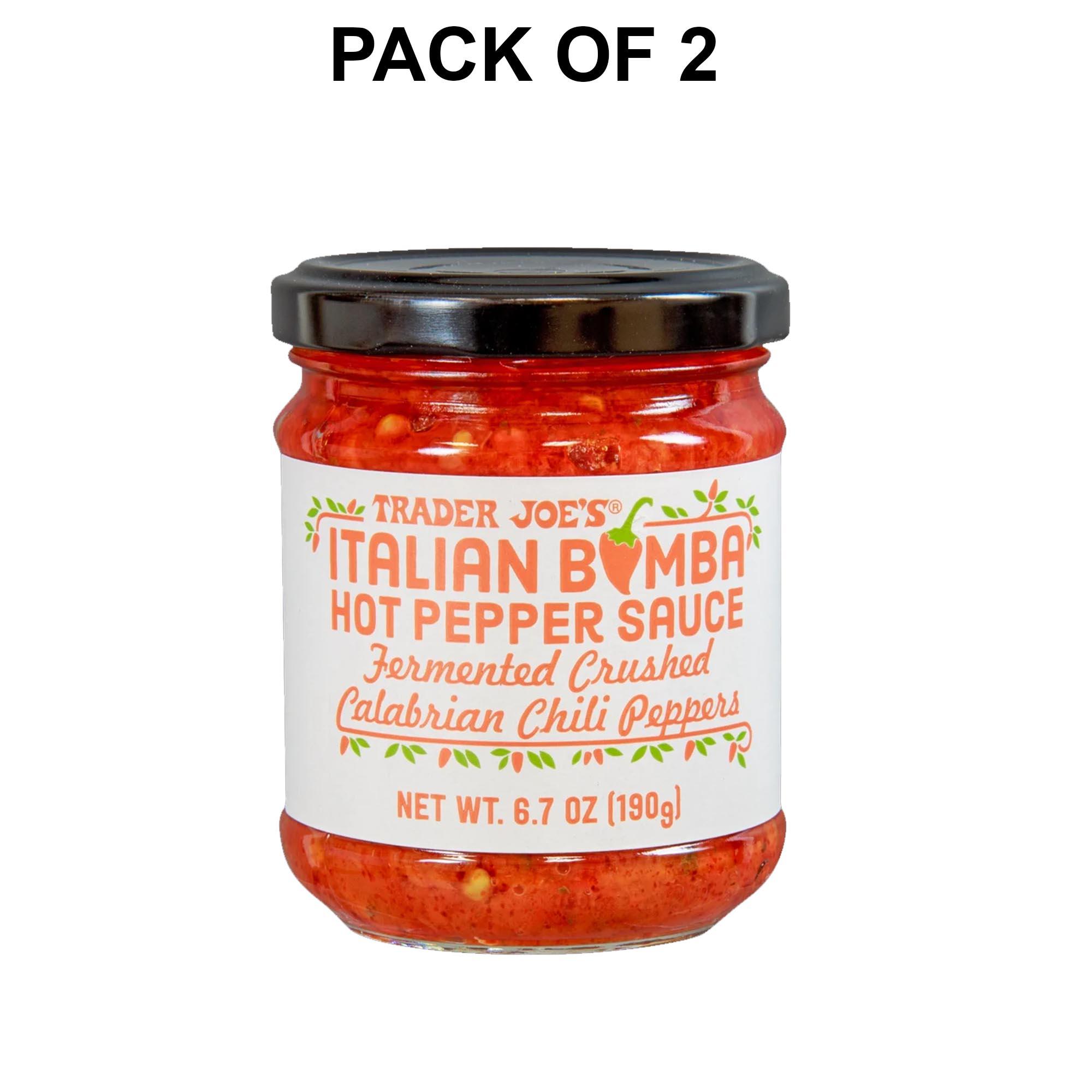 2 Pack of Trader Joe's Italian Bomba Hot Pepper Sauce - a Wonderfull Choice | 6.7 Oz