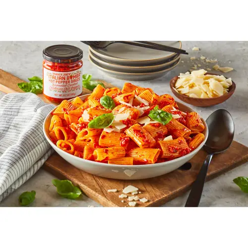 2 Pack of Trader Joe's Italian Bomba Hot Pepper Sauce - a Wonderfull Choice | 6.7 Oz thumbnail 2