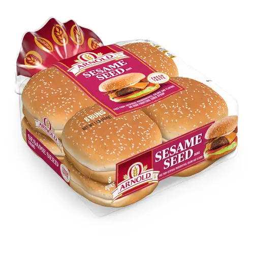 Arnold Sesame Seed Buns, 8 count, White Hamburger Buns, 16 oz Bag thumbnail 2