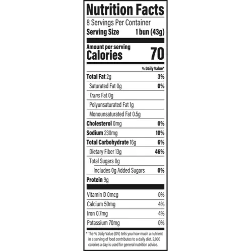 Oroweat Keto Bread, 8 count, White Hot Dog Buns, 12 oz Bag thumbnail 3