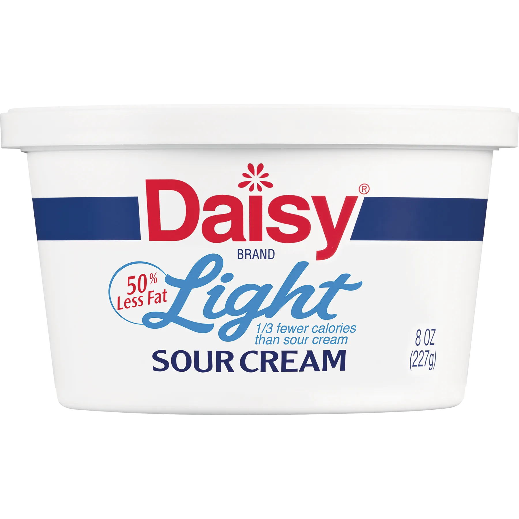 Daisy Pure and Natural Light Sour Cream, 50% Less Fat, 8 oz Tub (Refrigerated)