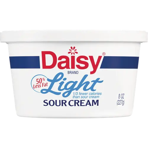 Daisy Pure and Natural Light Sour Cream, 50% Less Fat, 8 oz Tub (Refrigerated)