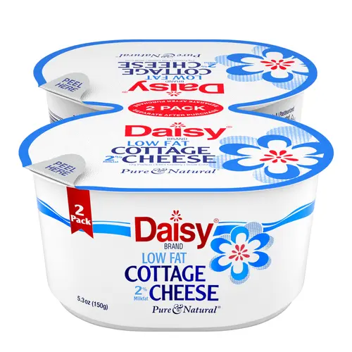 Daisy Pure and Natural Low Fat Cottage Cheese, 2% Milkfat, 2-Pack 5.3 oz Cups (Refrigerated) - 17g of Protein per serving thumbnail 3