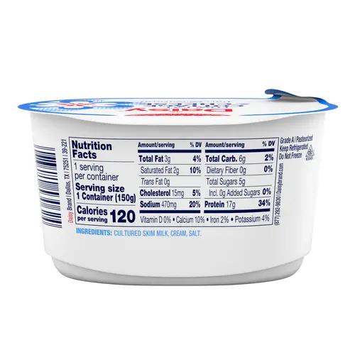 Daisy Pure and Natural Low Fat Cottage Cheese, 2% Milkfat, 2-Pack 5.3 oz Cups (Refrigerated) - 17g of Protein per serving thumbnail 4