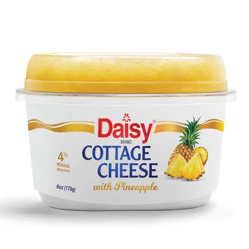 Daisy Cottage Cheese with Pineapple, 4% Milkfat, 6 oz Cup (Refrigerated) - 14g of Protein per serving thumbnail 2