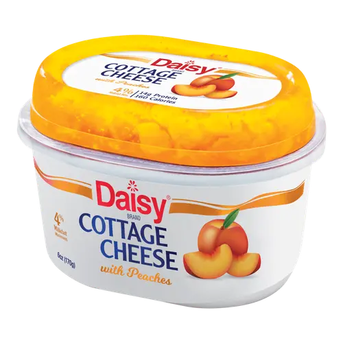 Daisy Cottage Cheese with Peaches, 4% Milkfat, 6 oz Cup (Refrigerated) - 14g of Protein per serving thumbnail 2