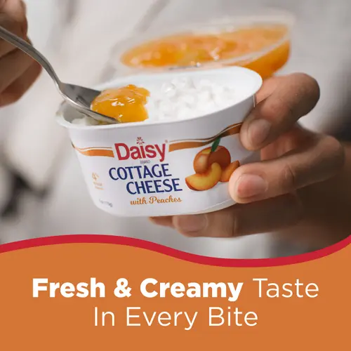 Daisy Cottage Cheese with Peaches, 4% Milkfat, 6 oz Cup (Refrigerated) - 14g of Protein per serving thumbnail 4