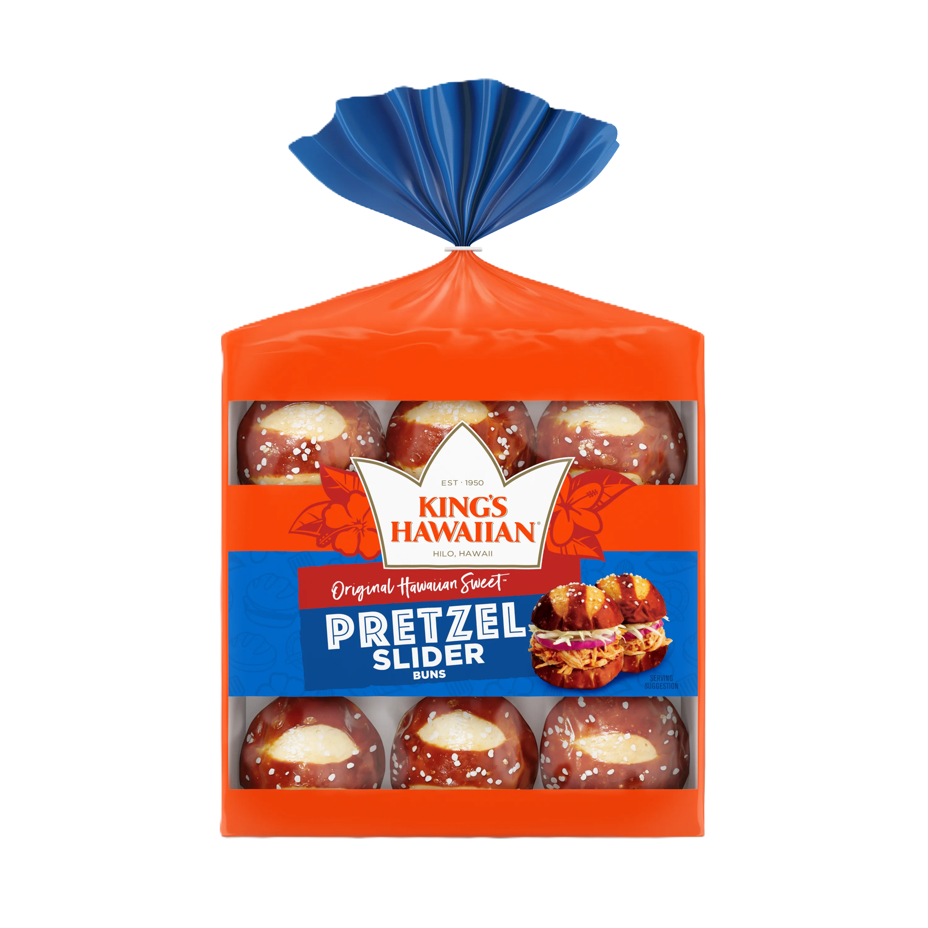 King's Hawaiian Pretzel Pre-Sliced Slider Buns, 9 Count, 11 oz, Shelf-Stable