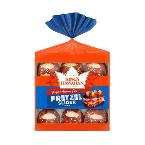 King's Hawaiian Pretzel Pre-Sliced Slider Buns, 9 Count, 11 oz, Shelf-Stable