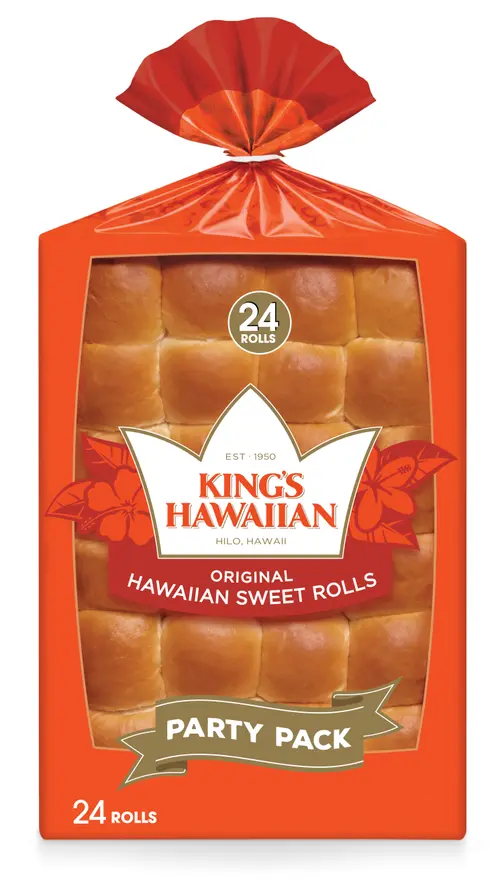 King's Hawaiian Original Hawaiian Sweet Dinner Rolls 24 Count, 24 oz, Shelf-Stable