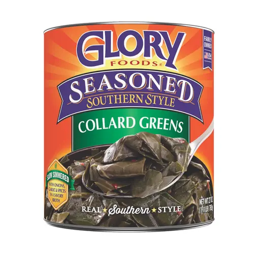 Glory Foods Canned Seasoned Collard Greens, 27 oz Can