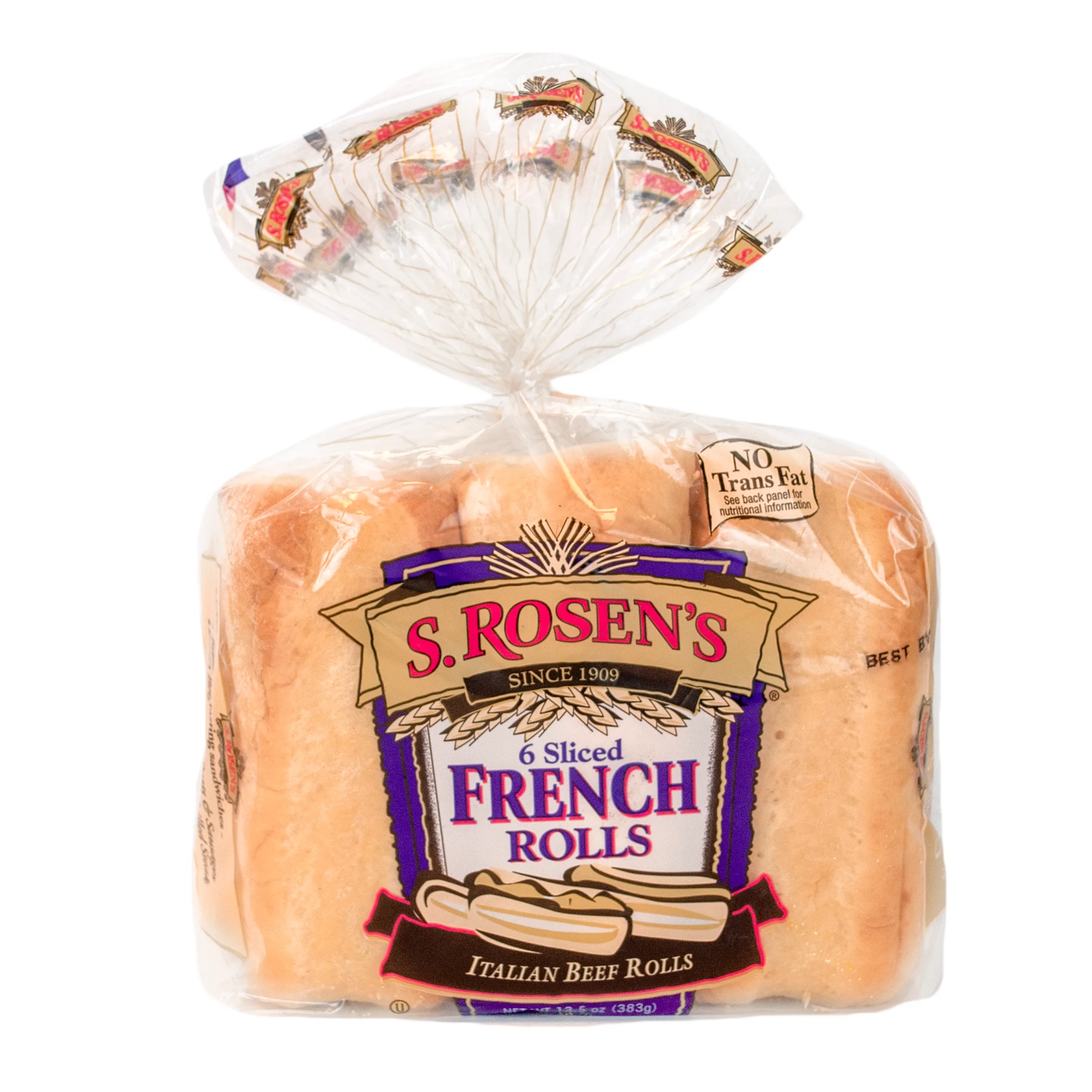 S. Rosen's French Rolls, 6 Count, 13.5 oz., Fresh