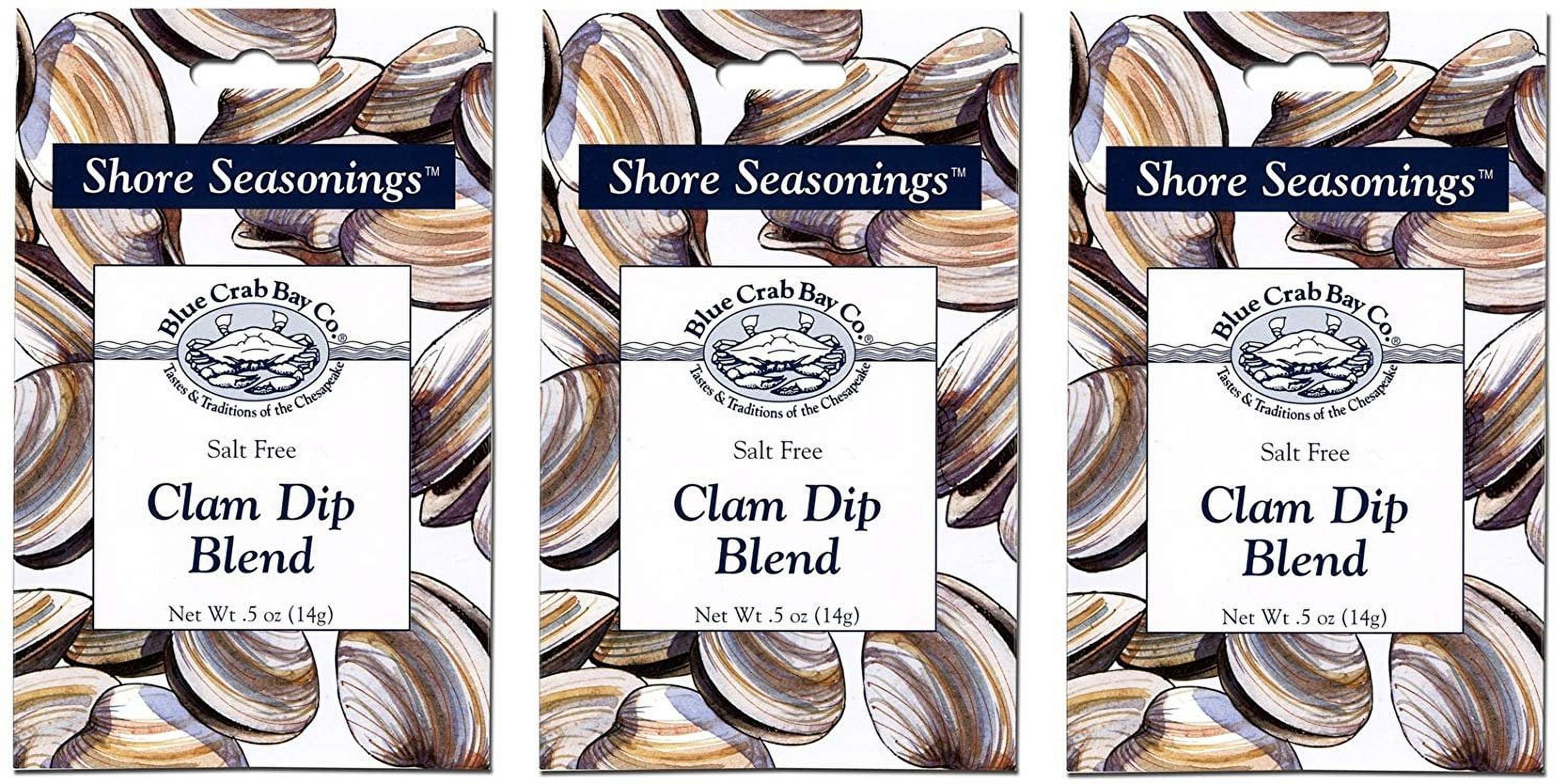 Blue Crab Bay Co. Clam Seafood Dip Blend - .5 Oz Packets (Pack of 3)