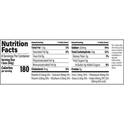 Sara Lee Hawaiian Sandwich Buns, 8 count, Hamburger Buns, 18 oz Bag-2 Pack thumbnail 3