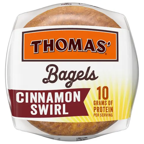 3x-Thomas' Cinnamon Swirl Bagels 6 count Cinnamon Pre-sliced Bagels 20 oz Bag thumbnail 2