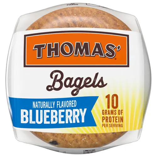 3x-Thomas' Blueberry Bagels 6 count Pre-sliced Bagels 20 oz Bag thumbnail 3