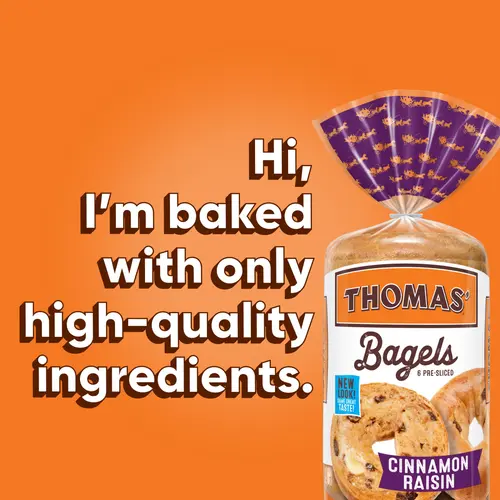 3x-Thomas' Cinnamon Raisin Bagels 6 count Pre-sliced Bagels 20 oz Bag thumbnail 2