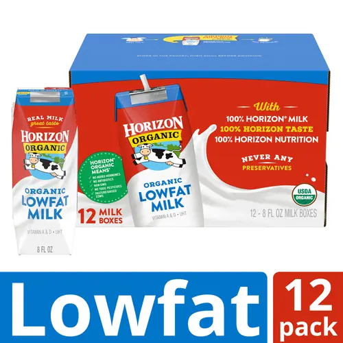 Horizon Organic Shelf Stable 1% Lowfat Milk Boxes, 8 fl oz, 12 Count