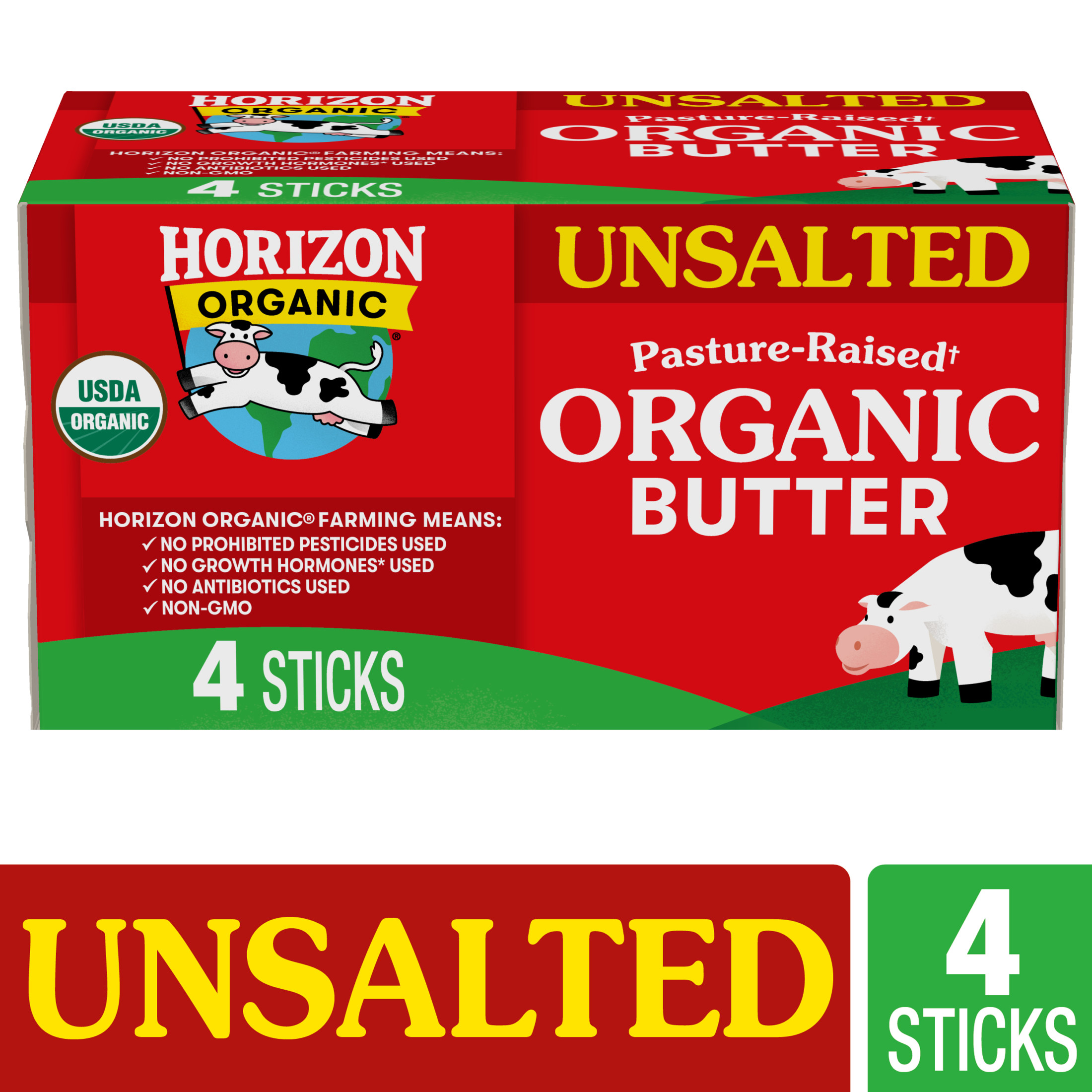 Horizon Organic Unsalted Butter Sticks, 16 oz, 4 Sticksâ€‹