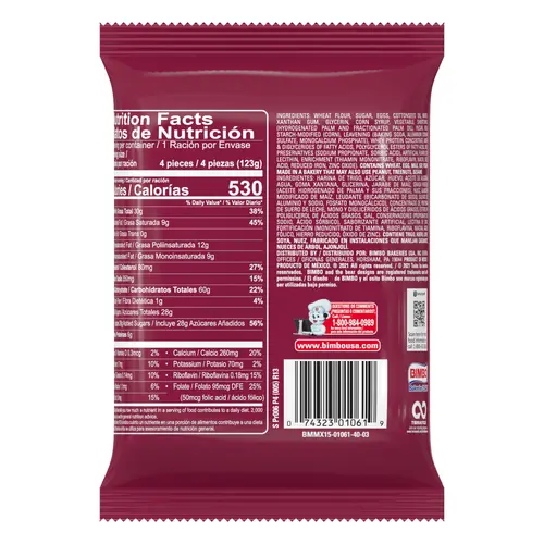 Bimbo Mini Mantecadas con Nuez Muffins, 4 count, Pecan Mini Muffins, 4.34 oz Bag thumbnail 4