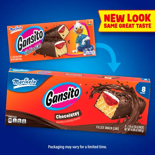 Marinela Gansito Chocolatey Filled Snack Cake, 8 packs, Strawberry, Chocolate and CrÃ¨me Snack Cakes, 14.08 oz Multipack thumbnail 2
