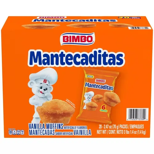 Bimbo Mantecaditas Bite Sized Vanilla Muffins 2.47 Ounce (Pack of 20)
