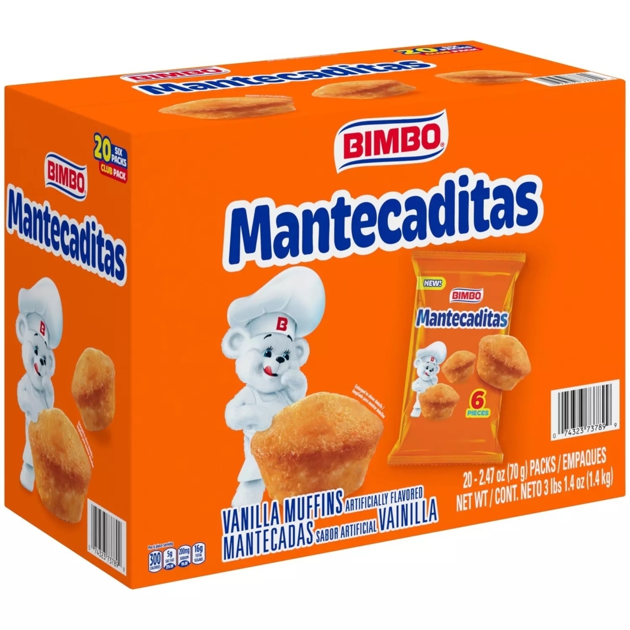 Bimbo Mantecaditas Bite Sized Vanilla Muffins 2.47 Ounce (Pack of 20) thumbnail 2