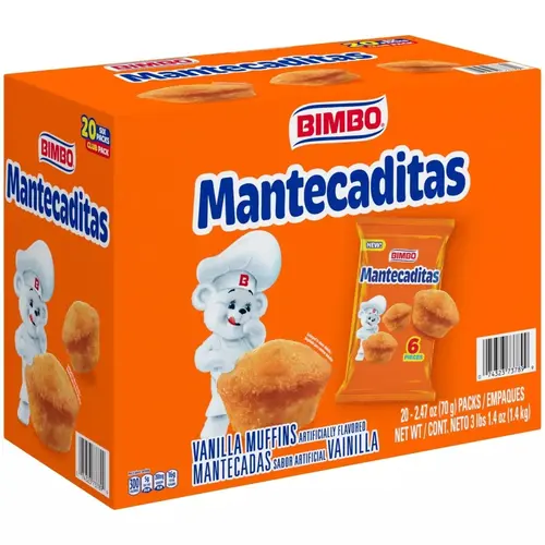 Bimbo Mantecaditas Bite Sized Vanilla Muffins 2.47 Ounce (Pack of 20) thumbnail 2