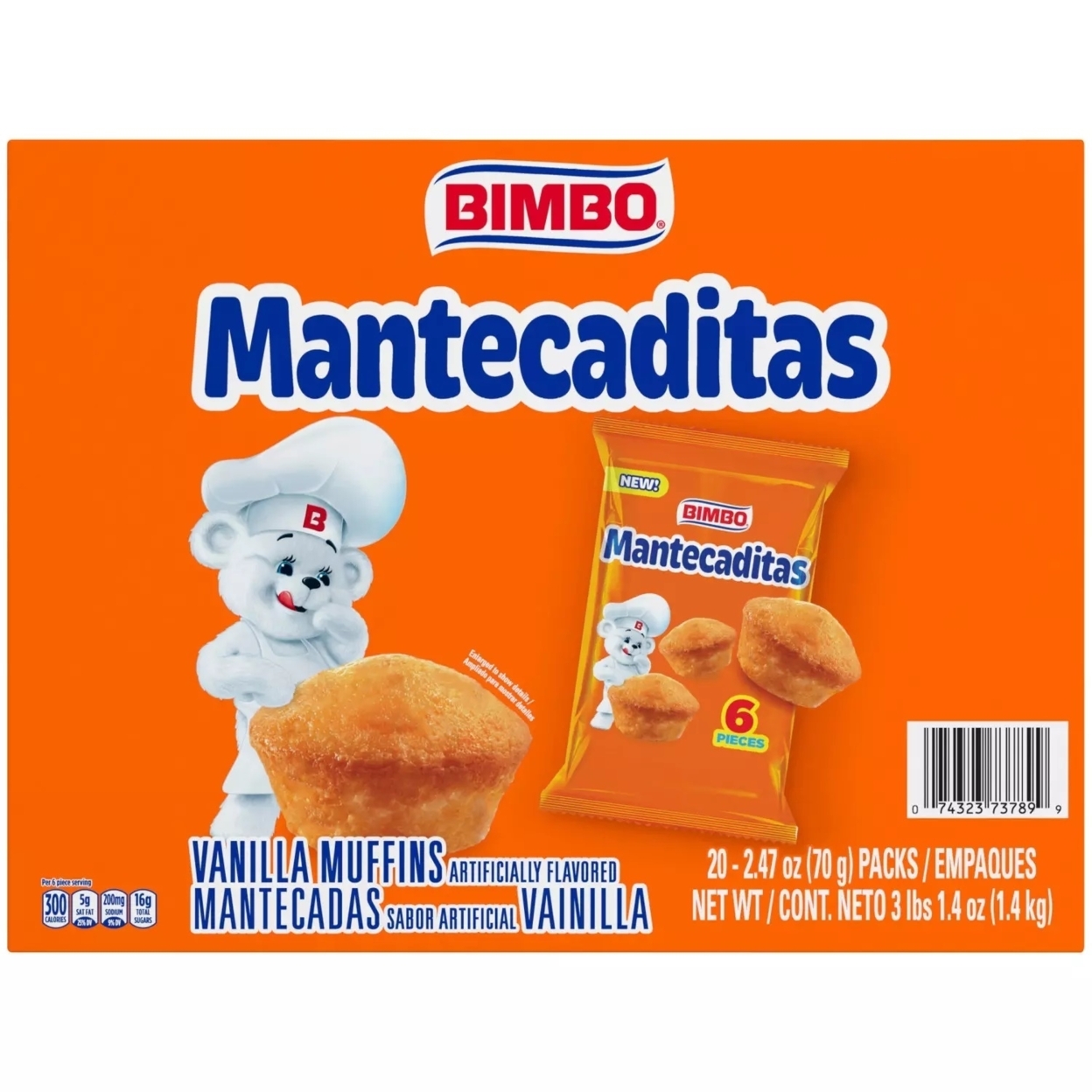Bimbo Mantecaditas Bite Sized Vanilla Muffins 2.47 Ounce (Pack of 20) thumbnail 3