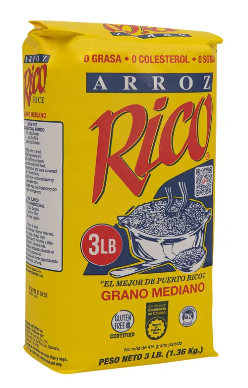 Rico, Medium Grain Rice, White Grain 3 lb No Allergens Contained thumbnail 2
