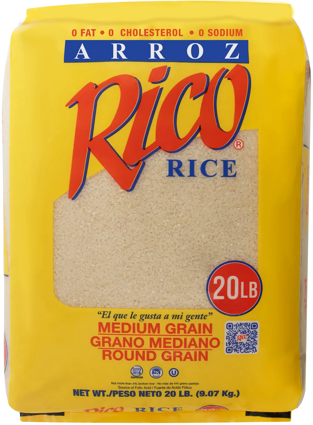 Rico Medium Grain Rice, 20 lbs