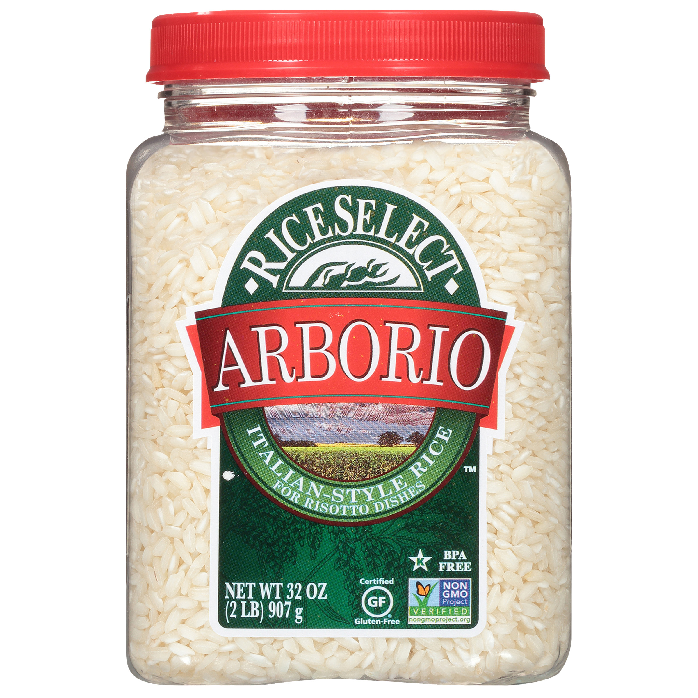 RiceSelect Arborio Rice, Italian Style Rice for Risotto, 32 oz Jar