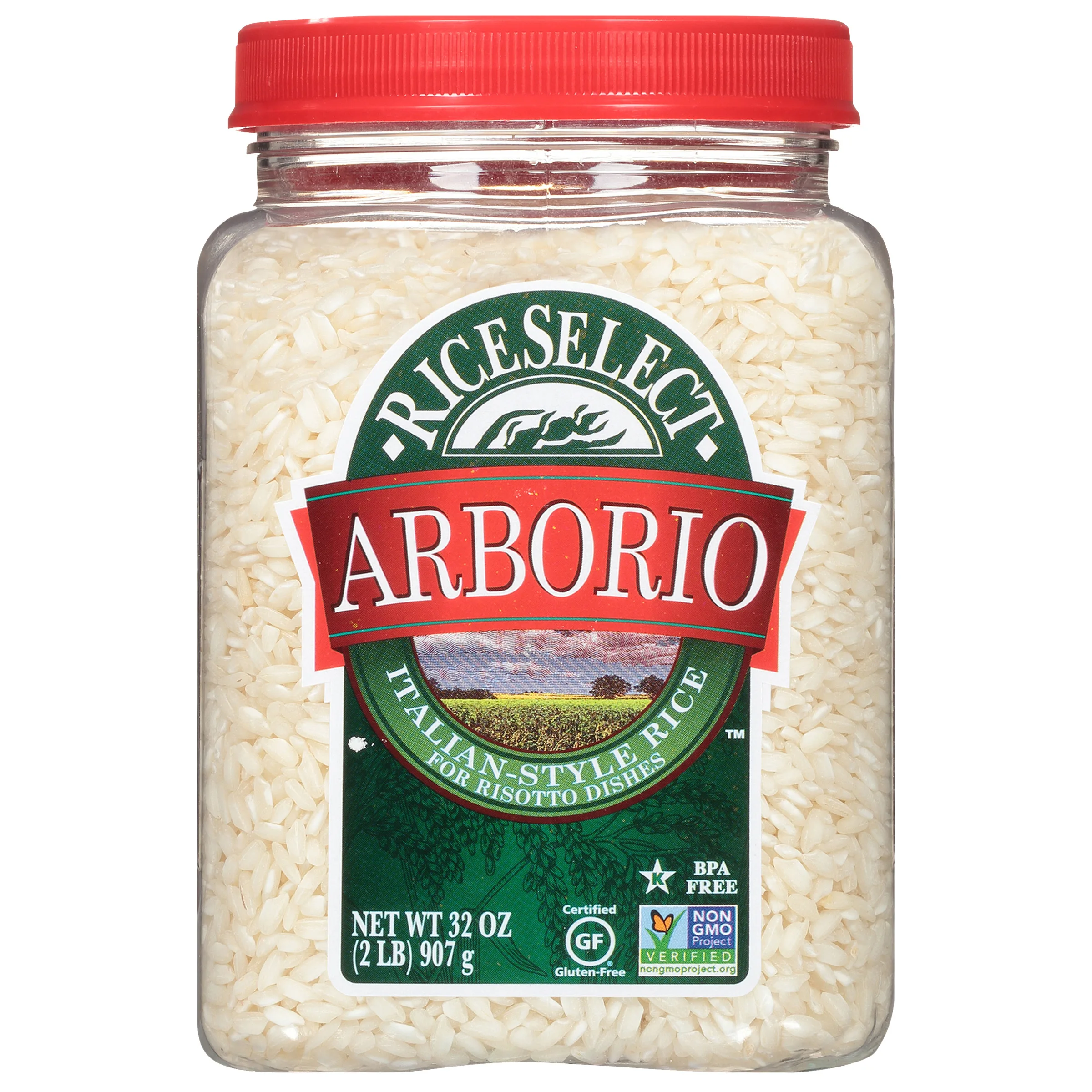 RiceSelect Arborio Rice, Italian Style Rice for Risotto, 32 oz Jar
