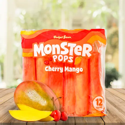 Budget Saver Monster Pops Cherry Mango, 12 Count thumbnail 2