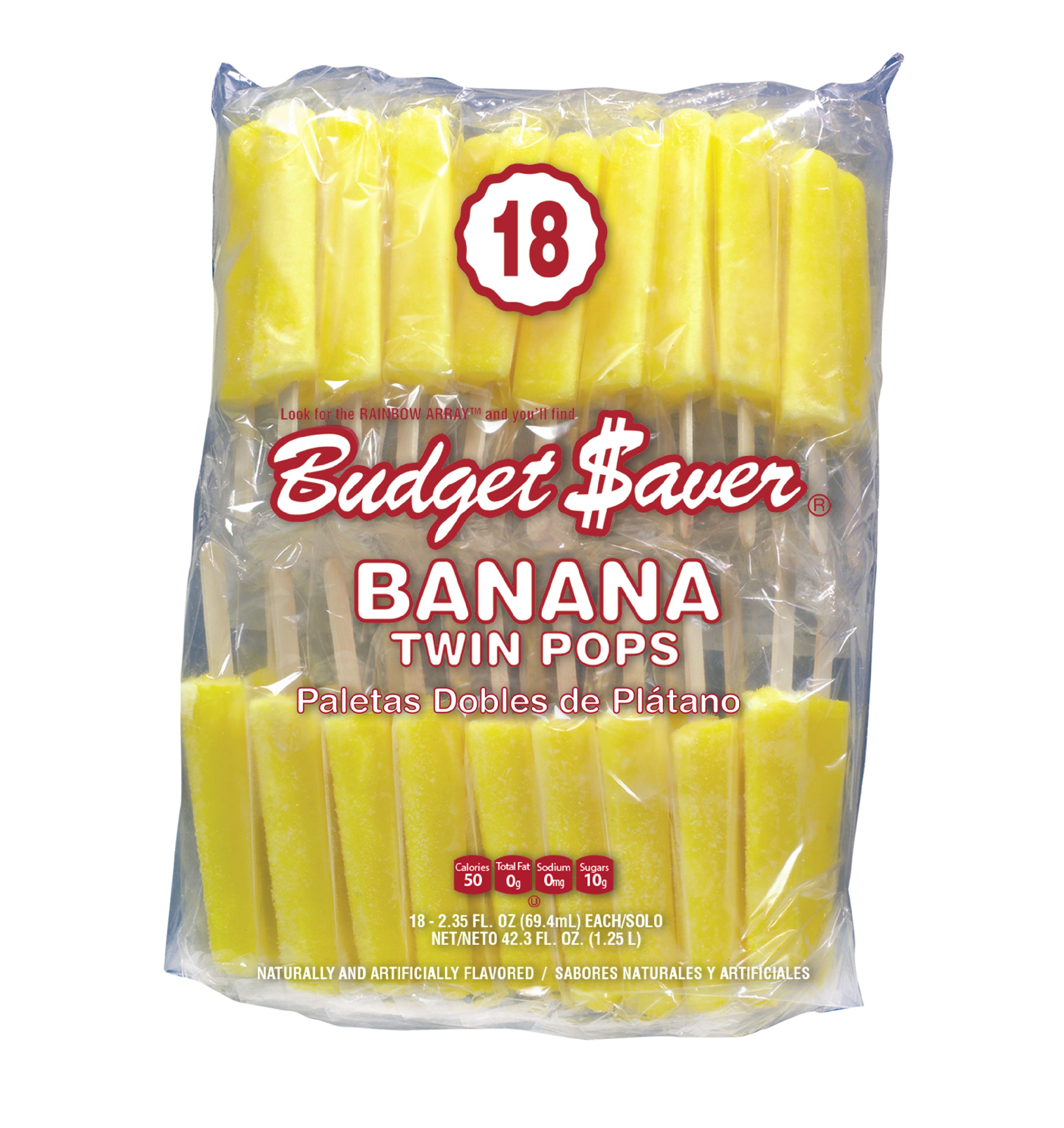 Budget Saver Twin Pops Banana, 18 Count