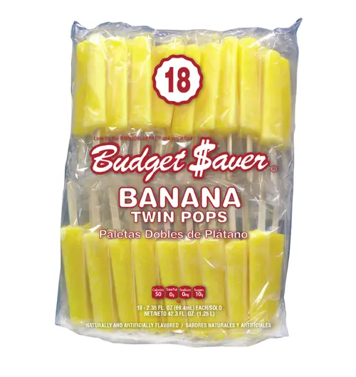 Budget Saver Twin Pops Banana, 18 Count