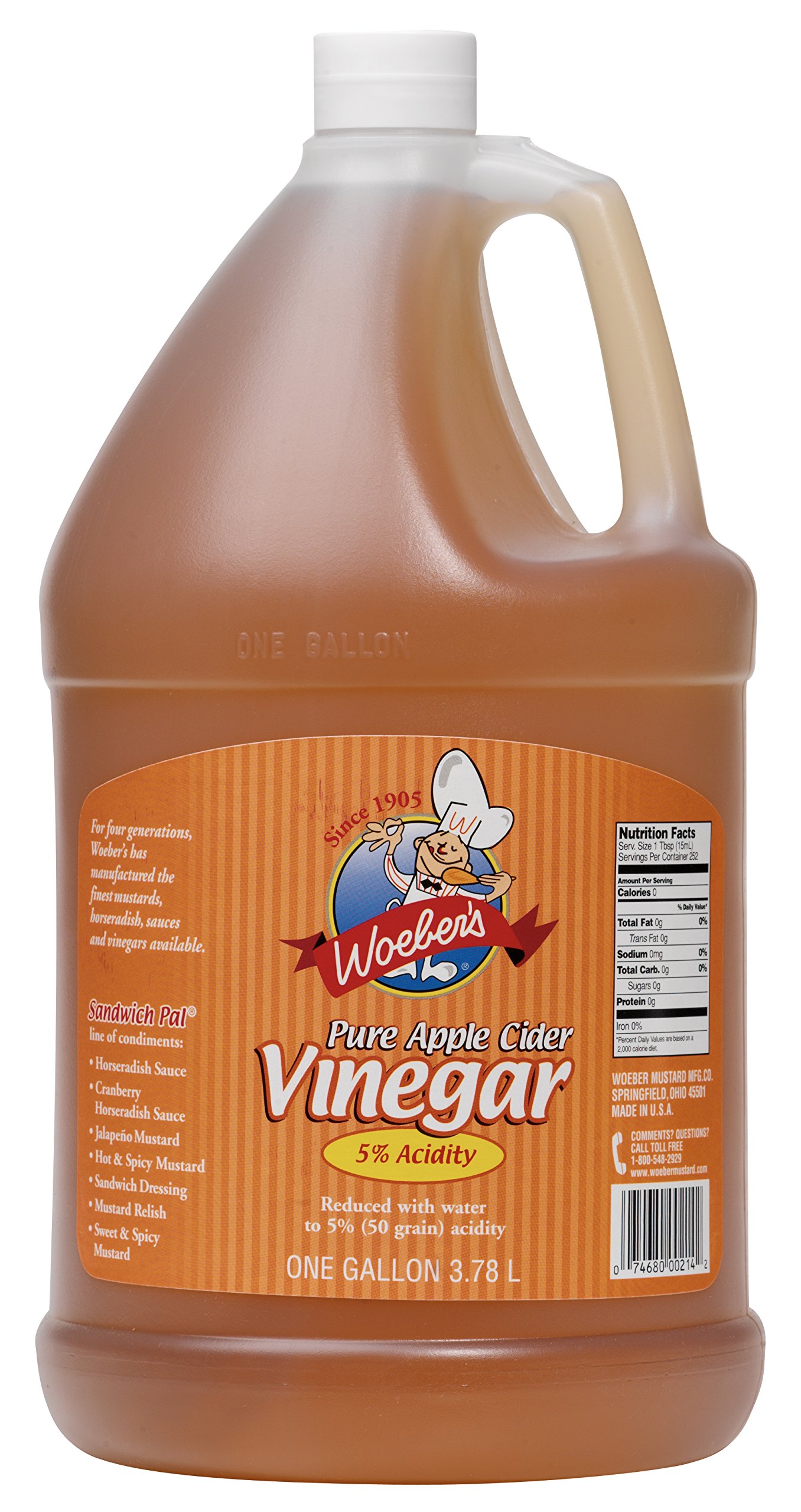 (Price/CS)Woebers Apple Cider Vinegar, 5% 6/1gal, 779727 thumbnail 2