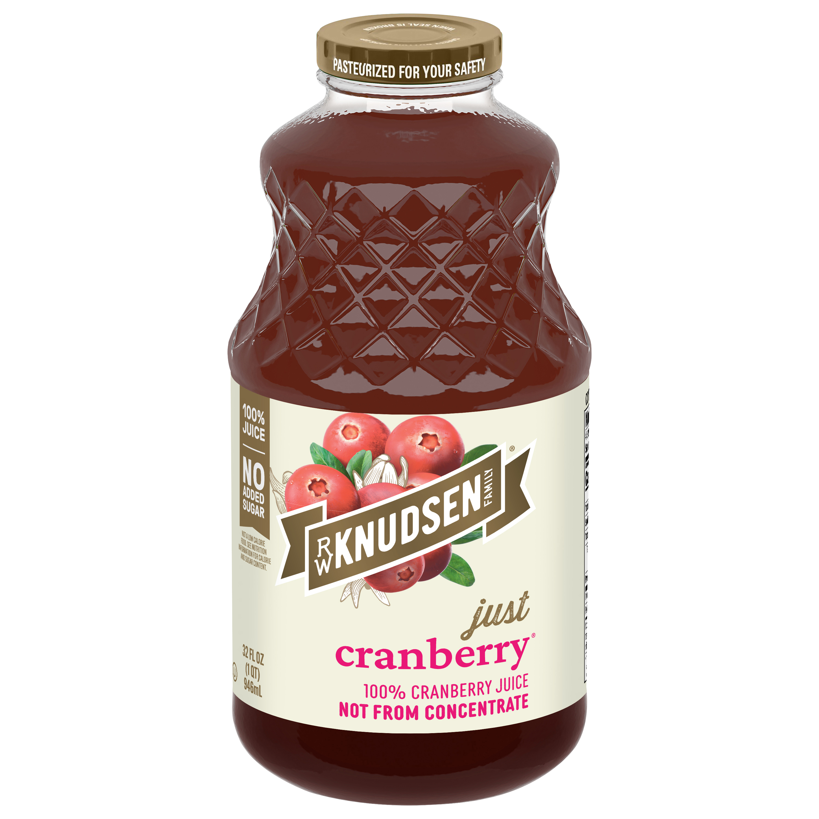 R.W. Knudsen Family Just Cranberry Juice, 32-Fluid Ounce