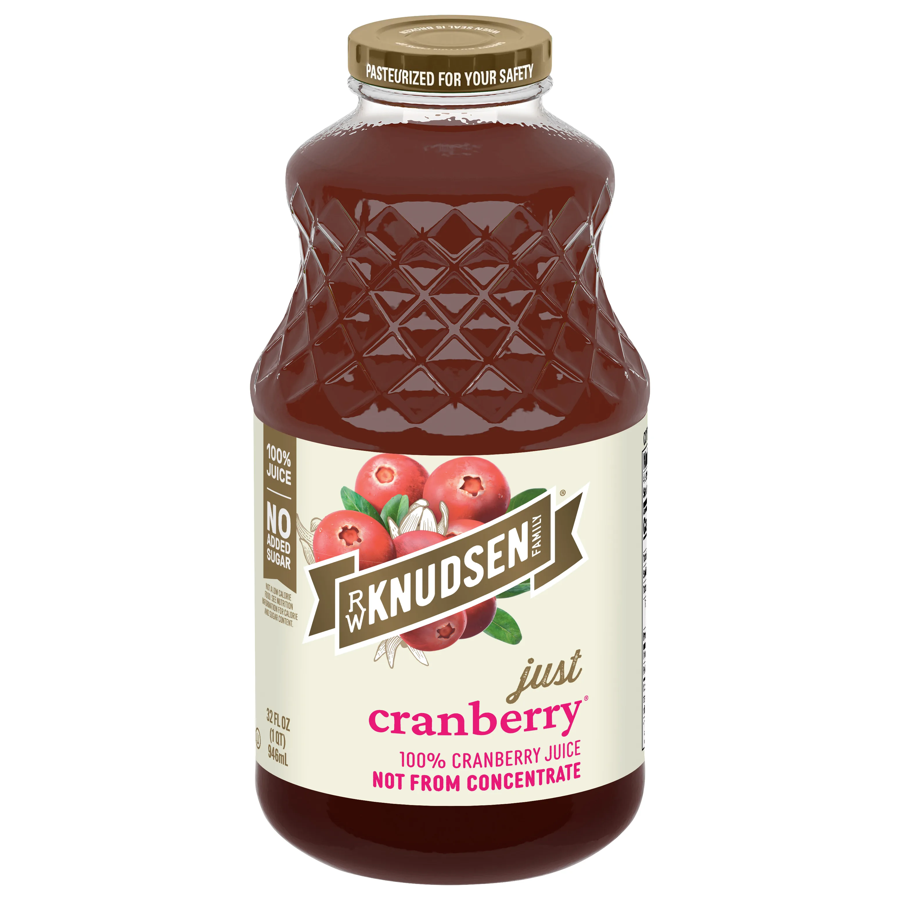 R.W. Knudsen Family Just Cranberry Juice, 32-Fluid Ounce