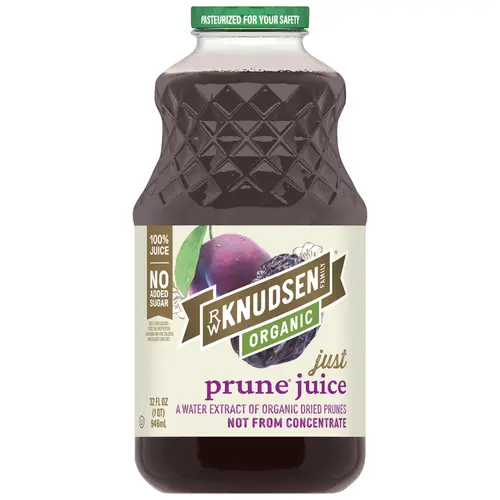 R.W. Knudsen Family Organic Just Prune Juice, 100% Juice, 32 oz, Glass Bottle, Shelf-Stable thumbnail 3