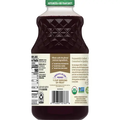R.W. Knudsen Family Organic Just Concord Grape Juice, 32-Fluid Ounce thumbnail 4
