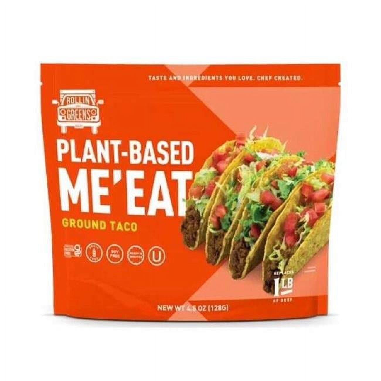 Rollingreens  4.5 oz Plant-Based Ground Taco Meat - Pack of 12