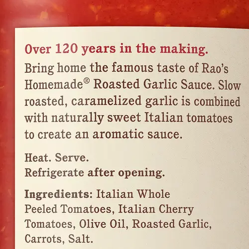 Rao's Homemade Roasted Garlic Pasta Sauce 24oz thumbnail 2