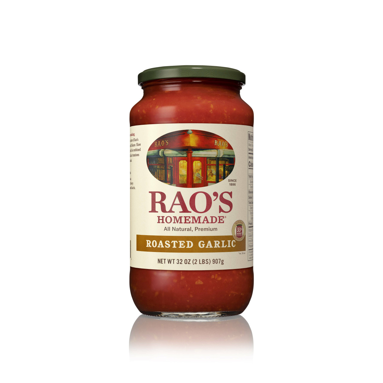 Rao's Homemade Roasted Garlic Pasta Sauce, Keto Friendly, Low Carb 32 oz