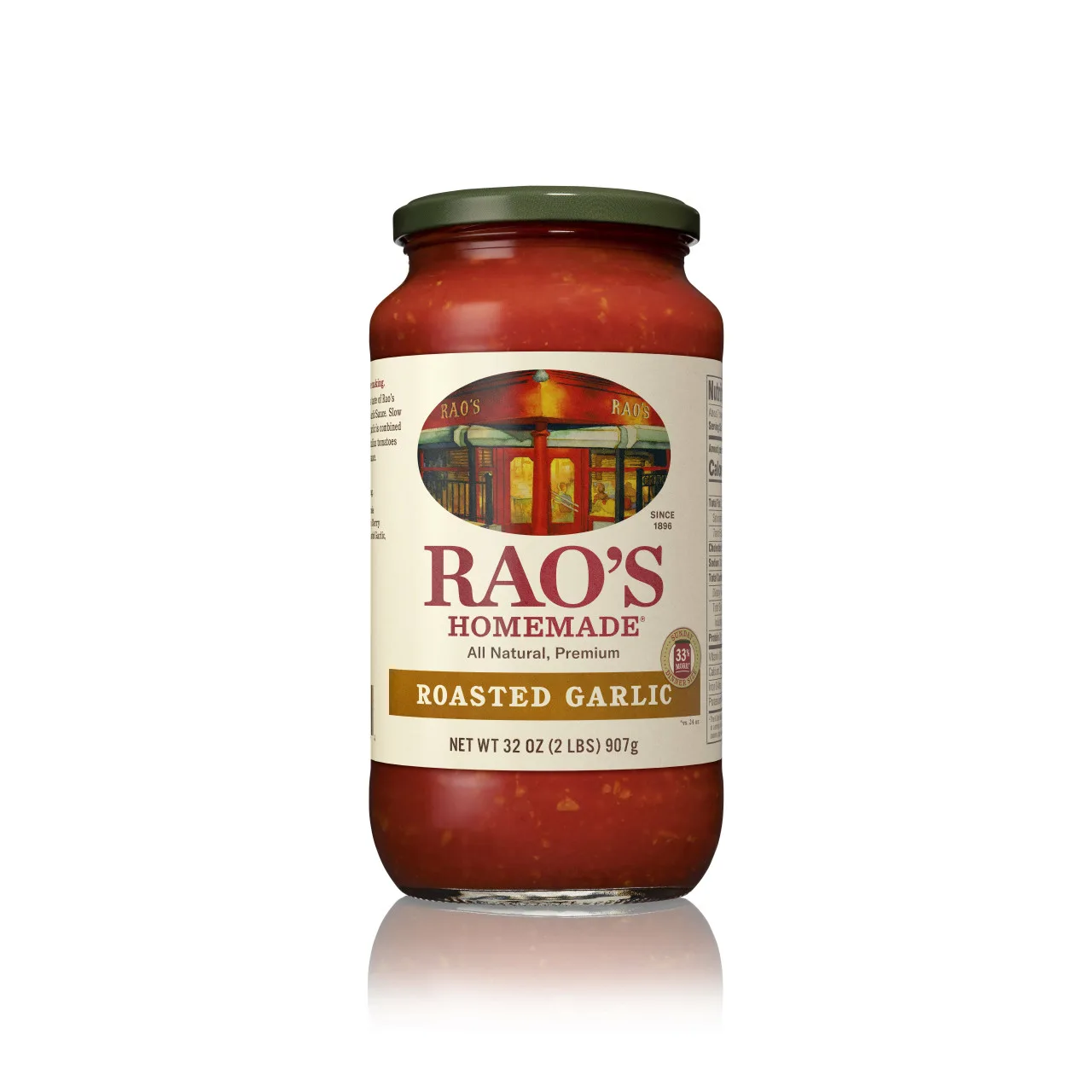 Rao's Homemade Roasted Garlic Pasta Sauce, Keto Friendly, Low Carb 32 oz