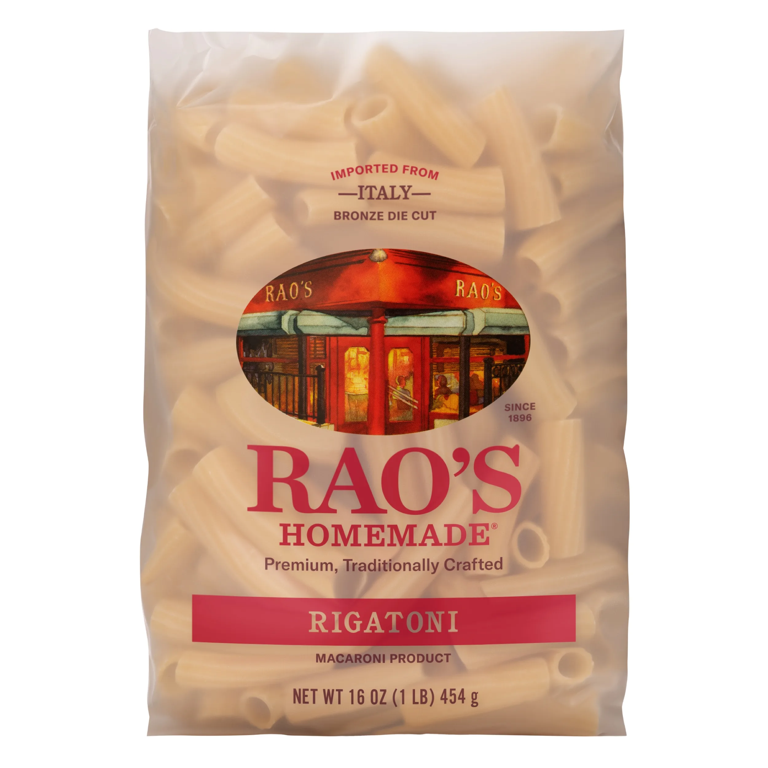 Rao's Homemade Rigatoni Pasta, Premium Italian Pasta Made from Durum Semolina Flour, 16 Oz