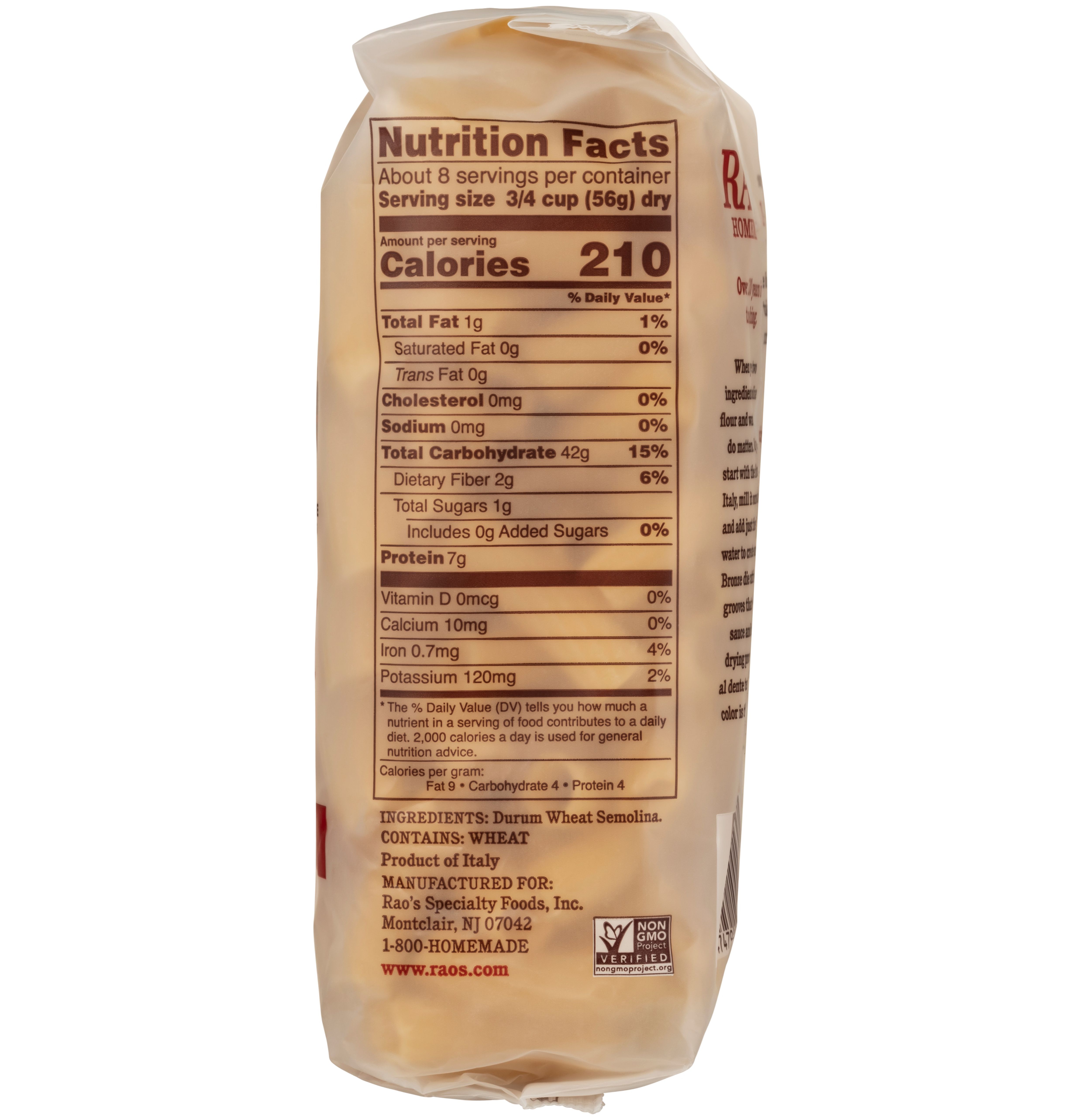 Rao's Homemade Rigatoni Pasta, Premium Italian Pasta Made from Durum Semolina Flour, 16 Oz thumbnail 3