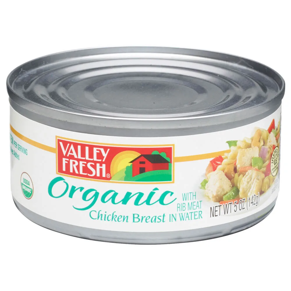 Valley Fresh Organic Chicken Breast, in Water, 5 oz Can