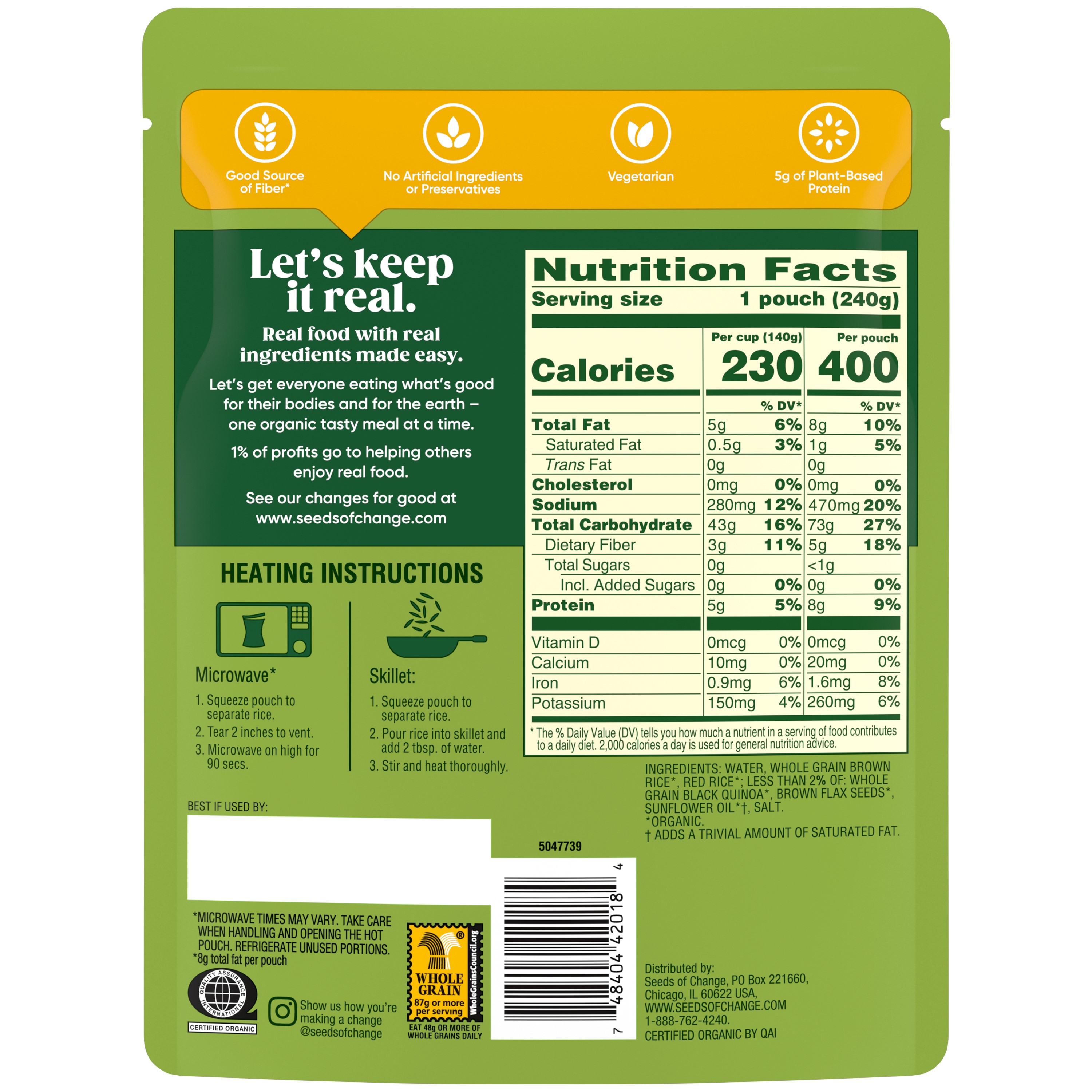 SEEDS OF CHANGE Organic Quinoa, Brown & Red Rice, 8.5oz thumbnail 3