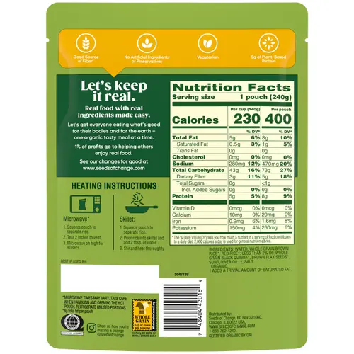 SEEDS OF CHANGE Organic Quinoa, Brown & Red Rice, 8.5oz thumbnail 3